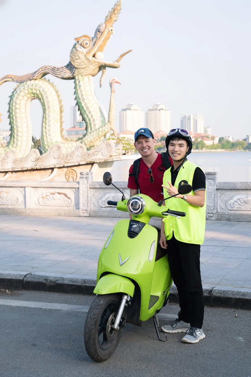 Eco Tour | Explore Hanoi City by E-Motorbike with Ao Dai Female Riders